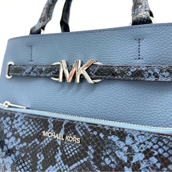 Michael Kors Large Reed Leather Belted Satchel Crossbody Bag & Large TZ Wristlet - Picture 3 of 15